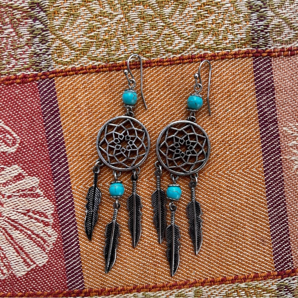 Turquoise Dreamcatcher Earrings